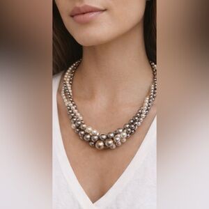 🤍 Twisted Multi-Strand Pearl Necklace 🤍